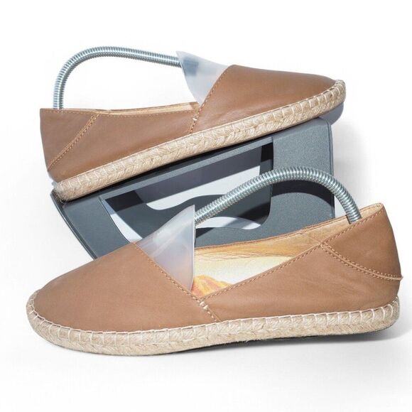 OluKai Kaula Paa IIi Leather Espadrille Slip-on Casual Shoes Tan Women's 9 - Picture 1 of 11